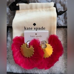NWT Kate Spade Pink feather earrings